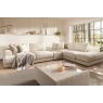 Niki Fabric Modular Large Corner Sofa Group with Footstool and Glass Table