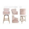 Cotswold Fabric Bar Counter Stool in Blush Pink (Pair) Cotswold Fabric Bar Counter Stool in Blush Pink (Pair)