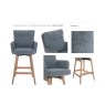 Cotswold Fabric Bar Counter Stool in Storm Teal (Pair) Cotswold Fabric Bar Counter Stool in Storm Teal (Pair)