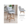 Cotswold Fabric Bar Counter Stool in Silver Grey (Pair) Cotswold Fabric Bar Counter Stool in Silver Grey (Pair)