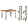 Cotswold Painted Grey Oak Small Ext Dining Table Set + 4 Chairs Cotswold Painted Grey Oak Small Ext Dining Table Set + 4 Chairs
