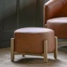 Gallery Direct Tindon Footstool in Vintage Brown Leather Gallery Direct Tindon Footstool in Vintage Brown Leather