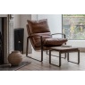 Gallery Direct Fabien Lounger Chair in Brown Leather Gallery Direct Fabien Lounger Chair in Brown Leather
