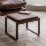 Gallery Direct Fabien Footstool in Brown Leather Gallery Direct Fabien Footstool in Brown Leather