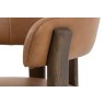 Gallery Direct Onda Walnut Dining Chair in Brown Leather Gallery Direct Onda Walnut Dining Chair in Brown Leather