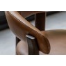 Gallery Direct Onda Walnut Dining Chair in Brown Leather Gallery Direct Onda Walnut Dining Chair in Brown Leather
