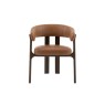 Gallery Direct Onda Walnut Dining Chair in Brown Leather Gallery Direct Onda Walnut Dining Chair in Brown Leather