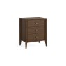 Paris Brown 3 Drawer Bedside