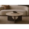 California Dark Oak Coffee Table with Travertine Top California Dark Oak Coffee Table with Travertine Top