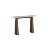 California Dark Oak Console Table with Travertine Top