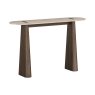 California Dark Oak Console Table with Travertine Top California Dark Oak Console Table with Travertine Top