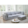 Madison 5 Seater Modular Corner Sofa in Light Grey Chenille with Storage Footstool Madison 5 Seater Modular Corner Sofa in Light Grey Chenille with Storage Footstool