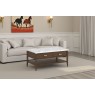 Florence Walnut Stained Oak Storage Coffee Table with Marble Top Florence Walnut Stained Oak Storage Coffee Table with Marble Top
