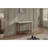 Florence Walnut Stained Oak 70cm Sofa Side Table with Marble Top Florence Walnut Stained Oak 70cm Sofa Side Table with Marble Top