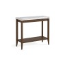 Florence Walnut Stained Oak 70cm Sofa Side Table with Marble Top Florence Walnut Stained Oak 70cm Sofa Side Table with Marble Top