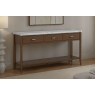 Florence Walnut Stained Oak 150cm Large Console Table with Marble Top Florence Walnut Stained Oak 150cm Large Console Table with Marble Top