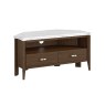 Florence Walnut Stained Oak 100cm Corner TV Unit with Marble Top Florence Walnut Stained Oak 100cm Corner TV Unit with Marble Top