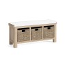 Normandy White Wash Storage Hallway Bench Normandy White Wash Storage Hallway Bench