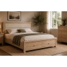 Normandy White Wash Storage Bedframe with Cream Herringbone Headboard Normandy White Wash Storage Bedframe with Cream Herringbone Headboard