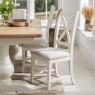 Burford Painted Oak Upholstered X-Back Dining Chairs (Pair) Burford Painted Oak Upholstered X-Back Dining Chairs (Pair)