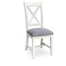 Burford Painted Oak Upholstered X-Back Dining Chairs (Pair) Burford Painted Oak Upholstered X-Back Dining Chairs (Pair)