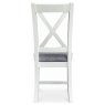 Burford Painted Oak Upholstered X-Back Dining Chairs (Pair) Burford Painted Oak Upholstered X-Back Dining Chairs (Pair)
