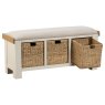 Burford Painted Oak 110cm Upholstered Hall Bench Burford Painted Oak 110cm Upholstered Hall Bench