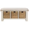 Burford Painted Oak 110cm Upholstered Hall Bench Burford Painted Oak 110cm Upholstered Hall Bench