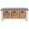 Burford Painted Oak 110cm Upholstered Hall Bench Burford Painted Oak 110cm Upholstered Hall Bench