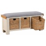 Burford Painted Oak 110cm Upholstered Hall Bench Burford Painted Oak 110cm Upholstered Hall Bench
