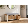Burford Painted Oak 110cm Upholstered Hall Bench Burford Painted Oak 110cm Upholstered Hall Bench