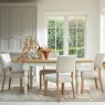Burford Painted Oak 130-180cm Ext Dining Table Set + 4 Upholstered Chairs Burford Painted Oak 130-180cm Ext Dining Table Set + 4 Upholstered Chairs