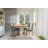 Burford Painted Oak 160-200cm Ext Pedestal Dining Table + 4 Upholstered Chairs Burford Painted Oak 160-200cm Ext Pedestal Dining Table + 4 Upholstered Chairs