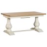 Burford Painted Oak 160-200cm Ext Pedestal Dining Table Set + 4 X-Back Chairs Burford Painted Oak 160-200cm Ext Pedestal Dining Table Set + 4 X-Back Chairs