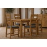 Burford Country Oak Compact Ext 120-165cm Dining Table Set & 4 Chairs