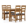 Burford Country Oak Compact Ext 120-165cm Dining Table Set & 4 Chairs Burford Country Oak Compact Ext 120-165cm Dining Table Set & 4 Chairs