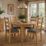 Burford Country Oak Round 120-160cm Extending Dining Table Set & 4 Chairs Burford Country Oak Round 120-160cm Extending Dining Table Set & 4 Chairs