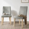 Luna Fabric Dining Chair in Grey (Pair) Luna Fabric Dining Chair in Grey (Pair)