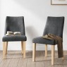 Luna Fabric Dining Chair in Charcoal (Pair) Luna Fabric Dining Chair in Charcoal (Pair)