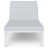 Dasia Luxury Outdoor Sun Lounger in White Aluminium & Pebble Grey Cushion Dasia Luxury Outdoor Sun Lounger in White Aluminium & Pebble Grey Cushion