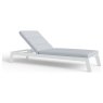 Dasia Luxury Outdoor Sun Lounger in White Aluminium & Pebble Grey Cushion Dasia Luxury Outdoor Sun Lounger in White Aluminium & Pebble Grey Cushion