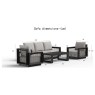 Ikos 5 Seater Luxury Lounge Set in Onyx Architectural Aluminium & Slat Table Ikos 5 Seater Luxury Lounge Set in Onyx Architectural Aluminium & Slat Table
