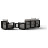Ikos 5 Seater Luxury Lounge Set in Onyx Architectural Aluminium & Slat Table Ikos 5 Seater Luxury Lounge Set in Onyx Architectural Aluminium & Slat Table