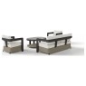 Selene 5 Seater Luxury Lounge Set in Onyx Aluminium, Woven Base & Sintered Stone Table Selene 5 Seater Luxury Lounge Set in Onyx Aluminium, Woven Base & Sintered Stone Table