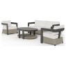 Selene 5 Seater Luxury Lounge Set in Onyx Aluminium, Woven Base & Sintered Stone Table Selene 5 Seater Luxury Lounge Set in Onyx Aluminium, Woven Base & Sintered Stone Table