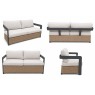 Selene 5 Seater Luxury Lounge Set in Onyx Aluminium, Woven Base & Sintered Stone Table Selene 5 Seater Luxury Lounge Set in Onyx Aluminium, Woven Base & Sintered Stone Table