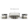 Selene 5 Seater Luxury Lounge Set in Onyx Aluminium, Woven Base & Sintered Stone Table