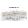 Sofia 6 Seater Luxury Corner Sofa Set in Taupe Aluminium & Slat Tables