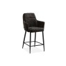 Bologna Fabric Bar Stool in Miami Black (Pair)