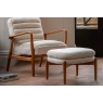 Gallery Direct Datsun Cream Sheepskin Fabric Footstool
